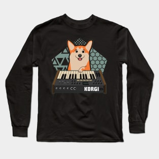 Funny Synthesizer Electronic Musician Corgi Dog Lover Long Sleeve T-Shirt